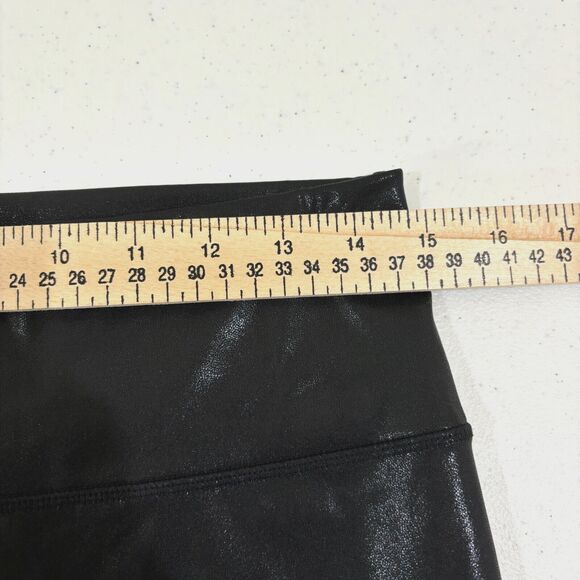 Fabletics Black Vegan Leather Leggings Pants XL Patent Pull On Capsule Wardrobe - Picture 5 of 7